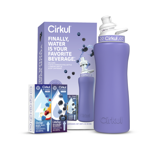 32oz. Matte Periwinkle Stainless Steel Bottle Starter Kit I5